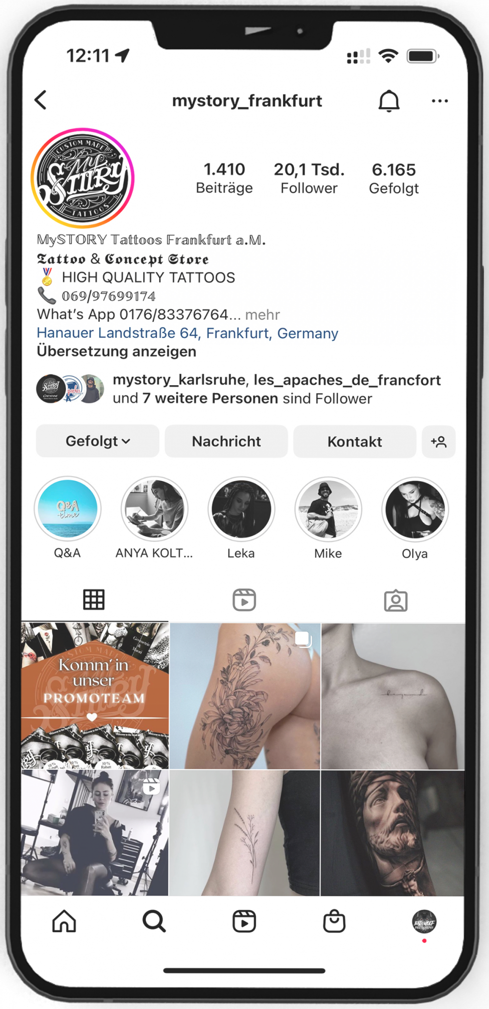 Tattoo Studio in Frankfurt My Story Weltbekannte Artists